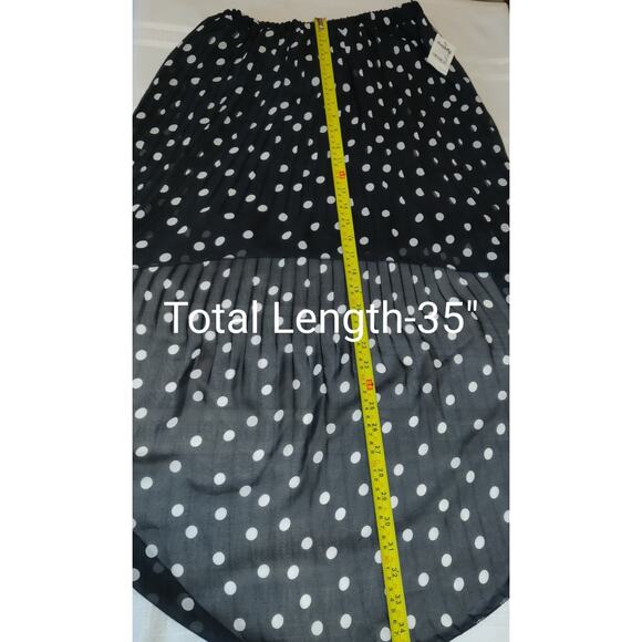 Charlotte Russe Polka Dot Skirt Sz S High Low Mini To Maxi Sheer Black NWT Lined - Picture 9 of 13